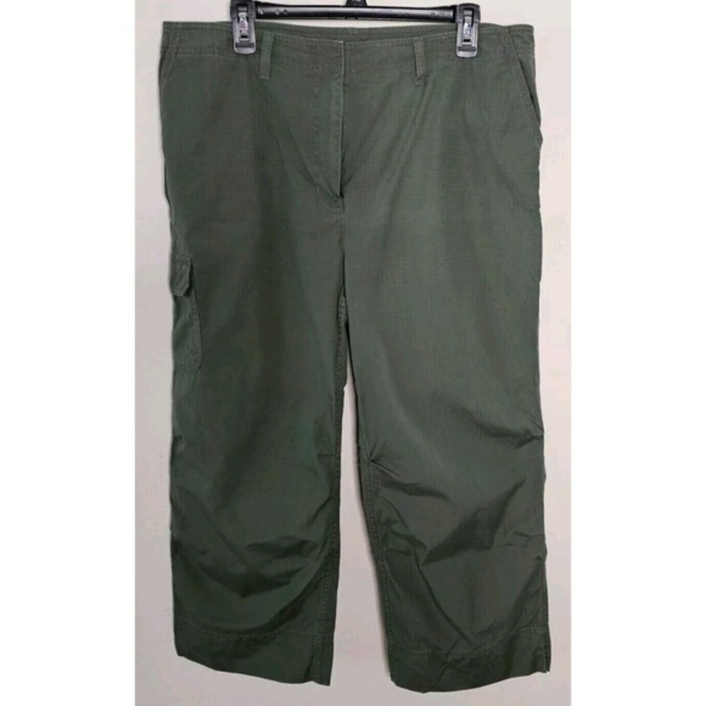 Jones New York Signature Plus Size Olive Green Pants Ankle Length Womens Size 16